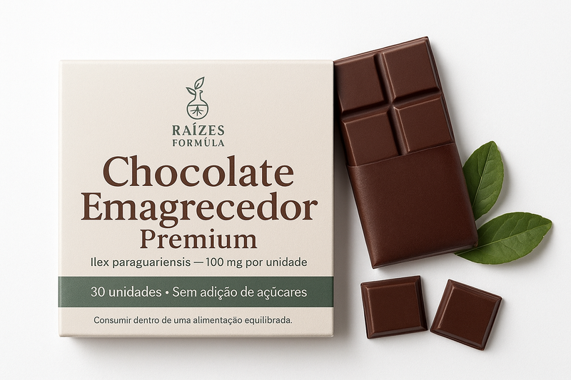 Raízes Fórmulas – Chocolate Emagrecedor Premium de Ilex Paraguariensis – Metabolismo Acelerado e Controle de Gordura