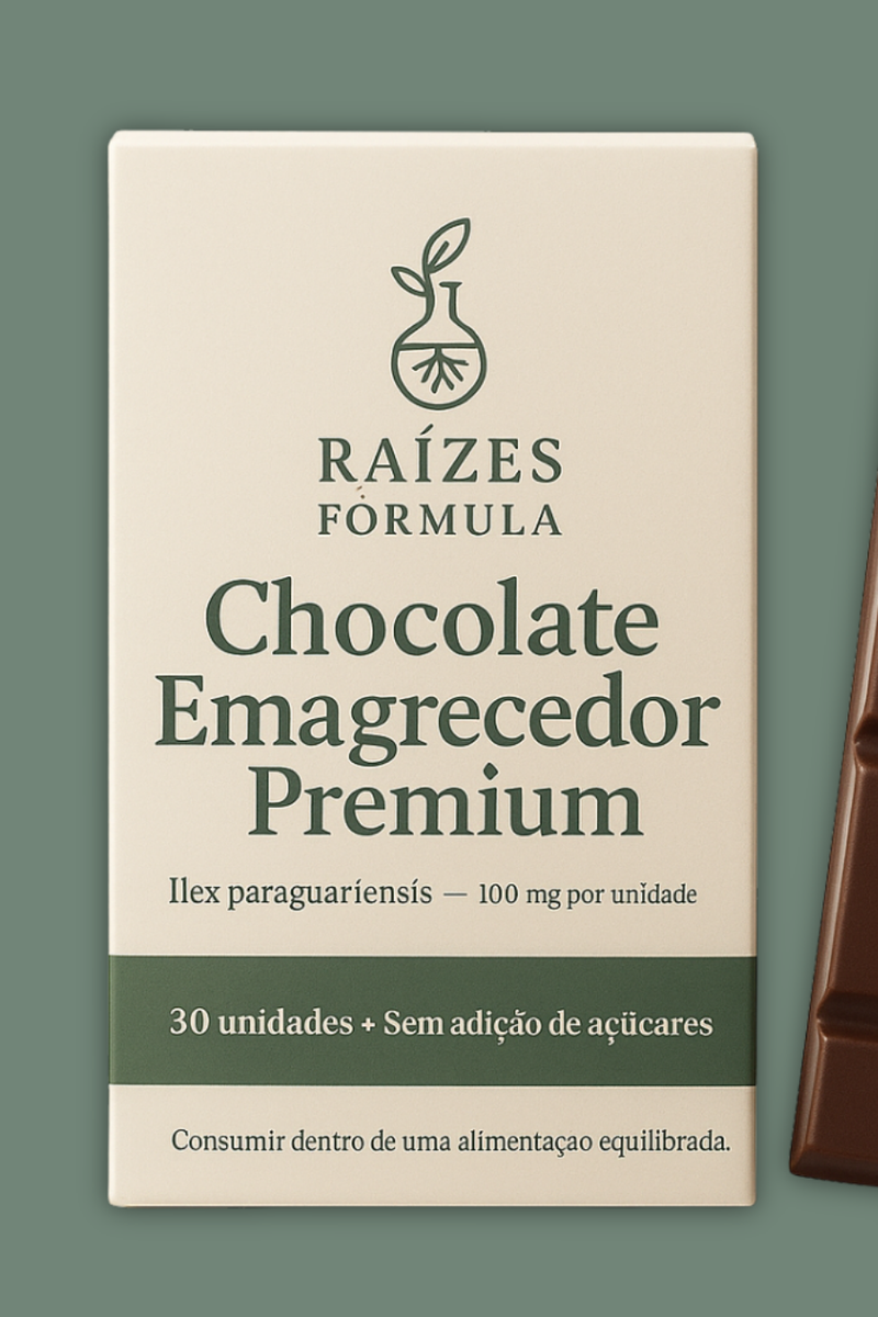Raízes Fórmulas – Chocolate Emagrecedor Premium de Ilex Paraguariensis – Metabolismo Acelerado e Controle de Gordura